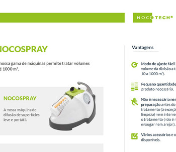 Biodesinfecção ambiental tecnologia francesa Nocospray